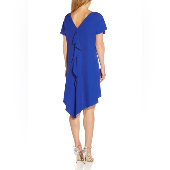 NWT Adrianna Papell Royal Blue Ruffle Front Shift Dress – Size 18 - Picture 5 of 9